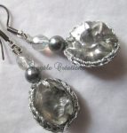 Boucles d'oreilles "Perles de cristal"Ardoise (PV 45€)